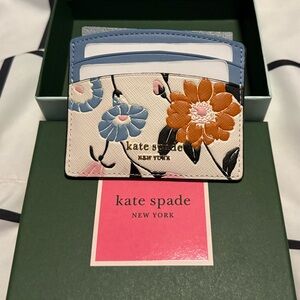 NWT kate spade Morgan Grand Floral Slim Card Holder + BOX
